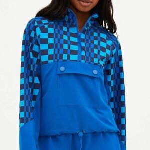 Beach Riot Blue Checkered atticus pullover imperial